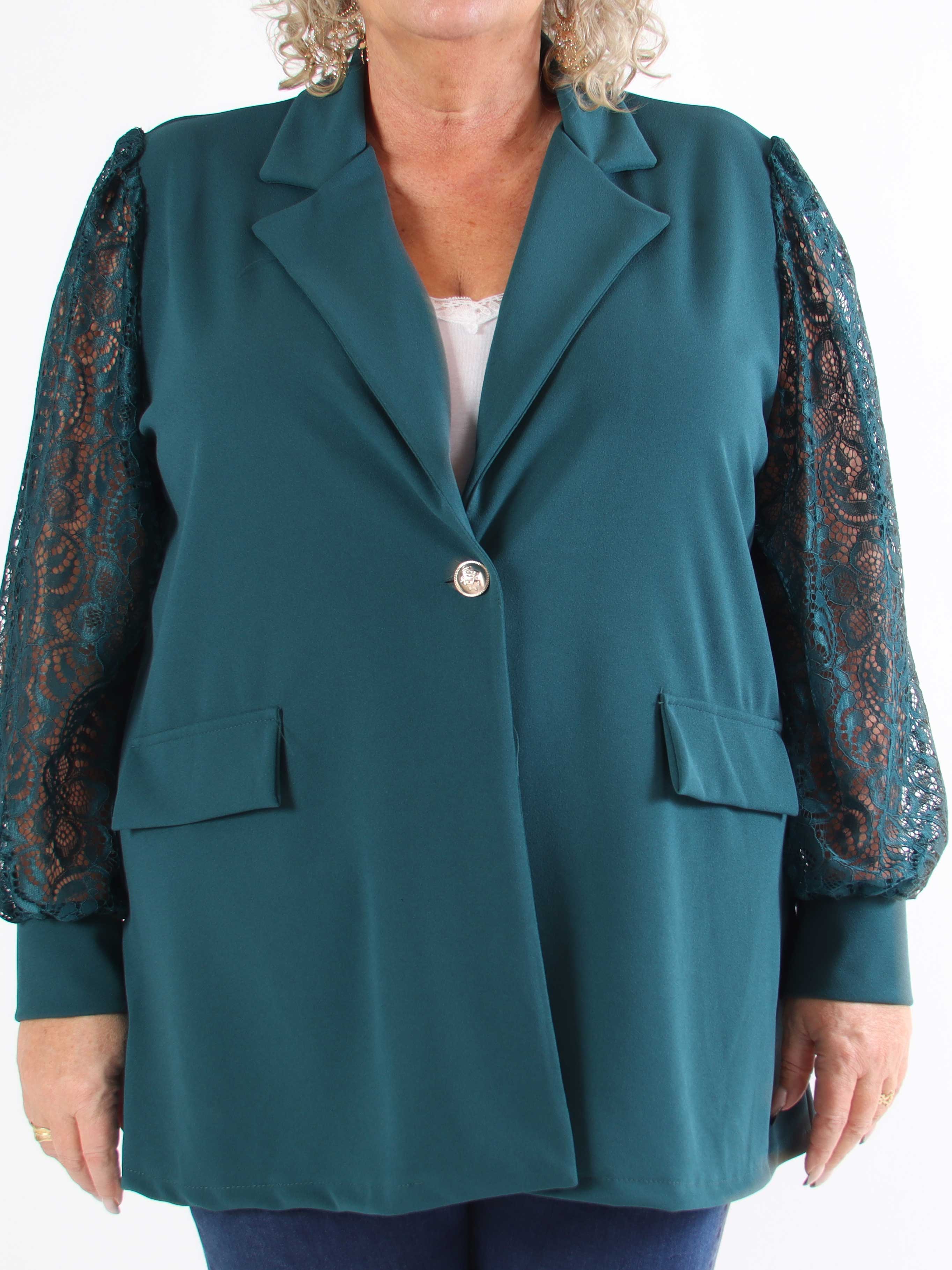 Kata Lace - Oversized blazer med blondeærmer